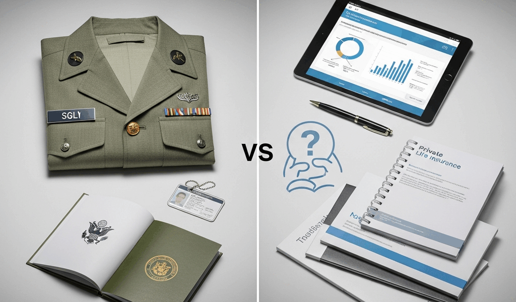 Professional photograph related to: SGLI vs Private Life Insurance for Military Families. High quali